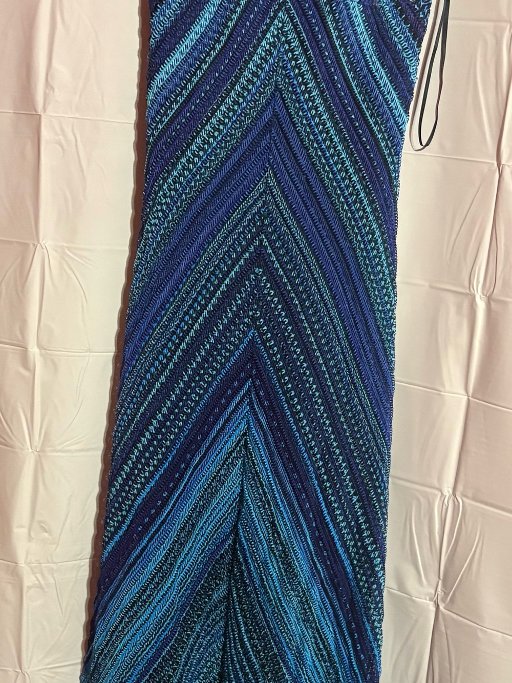 Cache Blue Chevron Knit Maxi Dress